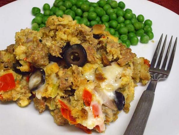 Italian Sausage Stuffing Casserole. Photo by VickyJ