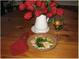 Springtime Shrimp With Lemon, Thyme & Bow -Tie Pasta Toss. Photo by Leopard Apron