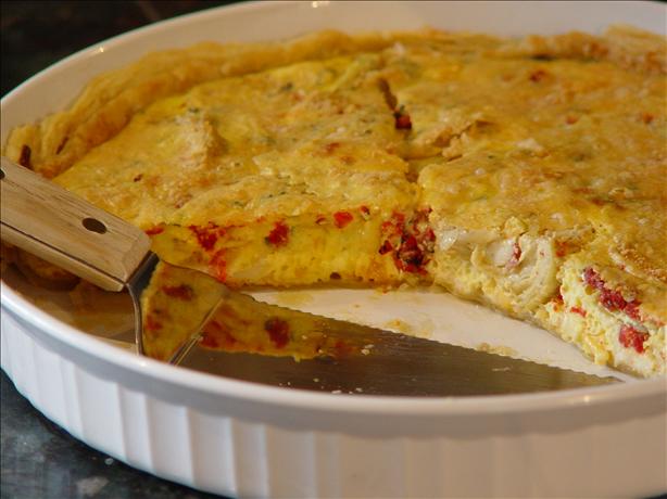 Roasted Bell Pepper & Artichoke Quiche. Photo by Chef #165326