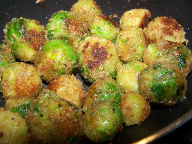 Cheesy Fried Brussels Sprouts. Photo by Chef PotPie