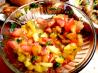 Peach and Roasted Red Pepper Bruschetta
