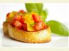 Peach and Roasted Red Pepper Bruschetta