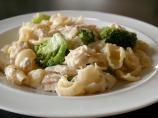Skillet Chicken, Broccoli, Ziti, and Asiago Cheese