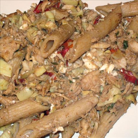 Pasta With Tuna, Artichokes and Peppers. Photo by yogiclarebear