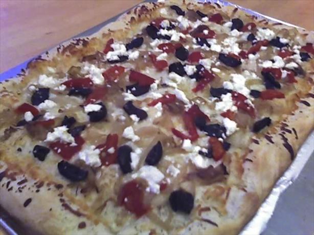 Mediterranean Goat Cheese Pizza. Photo by C. Taylor