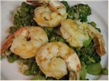 Lemony Sauteed Shrimp With Broccoli and Peas. Photo by Vino Girl