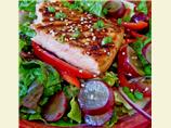 Seared Salmon With Grapes on a Bed of Greens