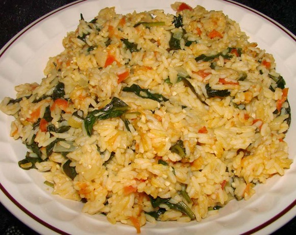 Buttered Spinach and Rice. Photo by Boomette