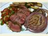 Cowboy Coffee Rubbed Steak W/Fresh Chopped Veggie Salad. Recipe by HeatherFeather