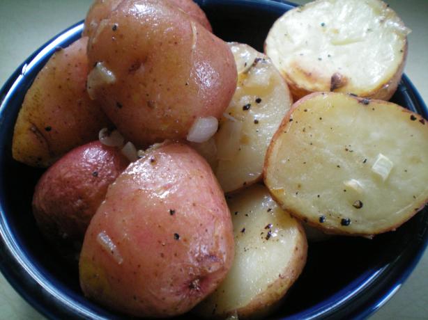 Roasted New Potatoes With Red Onions. Photo by CoffeeB