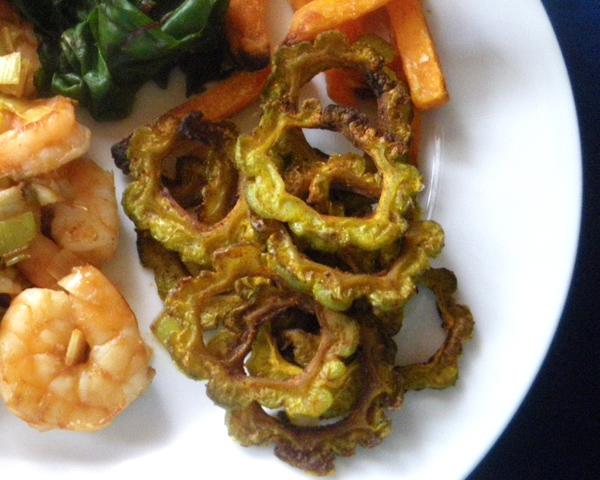 No-Fry Karela Crispies (Bitter Melon). Photo by Bergy