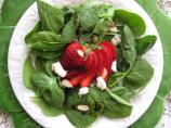 Spinach and Strawberry Salad With Feta Cheese and Balsamic Vinai