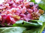 White Bean and Barley Salad With Beetroot and Yoghurt Dressing