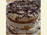 Almond   Cake With  Meringue and Whipped Cream Filling