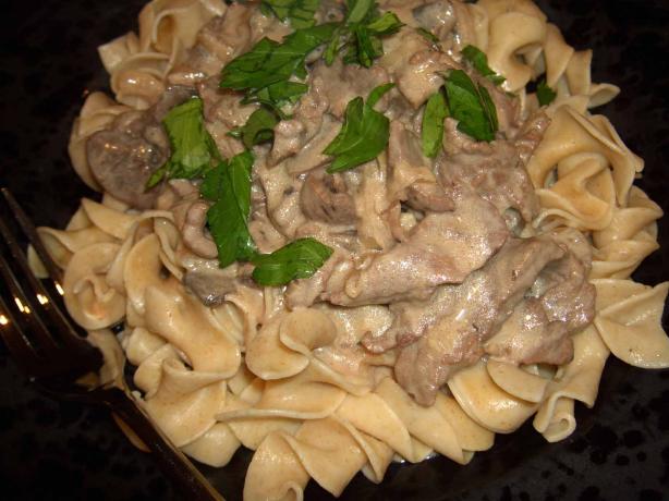 Beef Stroganov (Stroganoff). Photo by mersaydees