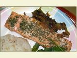 Braised Salmon With Leeks & Dill