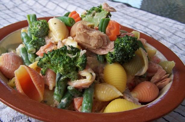 Tuna & Veggie Pasta Salad. Photo by **Jubes**
