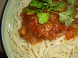 Garlic Spaghetti With Pan-Fried Vegetables. Photo by Karen Elizabeth