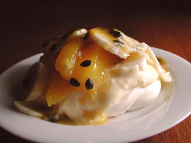 Pavlovas With Lemon Curd and Tropical Fruit. Photo by Chef floWer