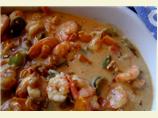 Shrimps With Bell Peppers and Cheese Sauce