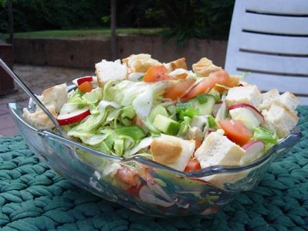 Fattoush - Toasted Bread Salad. Photo by Karen Elizabeth