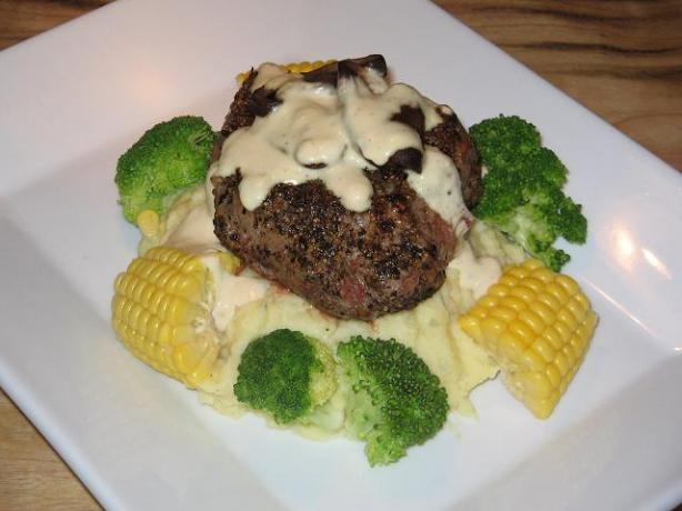 Sirloin With Creamy Pepper Sauce. Photo by The Flying Chef