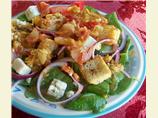 Spinach Salad With Roasted Garlic and Bacon Dressing