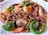 Fiddlehead Ferns and Shrimp over Linguine