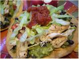 Chicken and Black-Bean Guacamole Tostadas