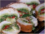French Bread With Pesto and Peppers