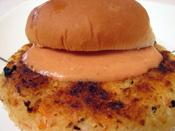 Potato Carrot Burger With Spiced Mayo. Photo by vigilant20