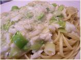 Crab & Leeks over Linguine