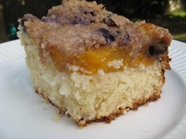 Blueberry Peach Coffee Cake. Photo by Annisette