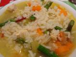 Chicken Soup With Asparagus and Rice