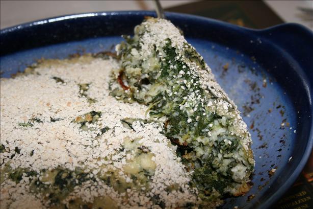 Spinach Cheese Kugel (Low Fat). Photo by Kymmarie