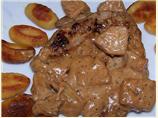Veal Scaloppine W/Cream, Calvados & Apples (Jacques Pepin). Photo by Mme M