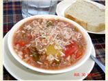 Stuffed Green Bell Pepper Soup. Photo by lets.eat