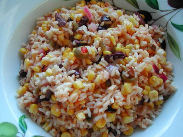 Comino Corn and Rice Salad. Photo by Kumquat the Cat's friend