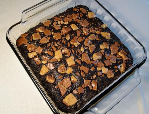 Fudgy Mocha-Toffee Brownies. Photo by Debbwl