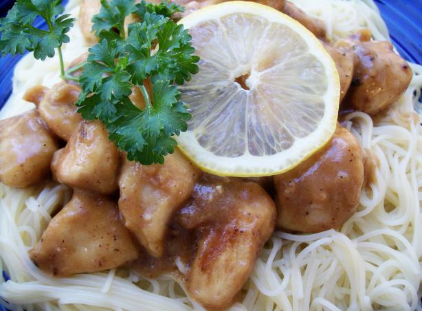 Lemon Garlic Chicken over Angel Hair Pasta. Photo by Crafty Lady 13