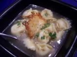 Tortellini in Broth With Cheese Crisps