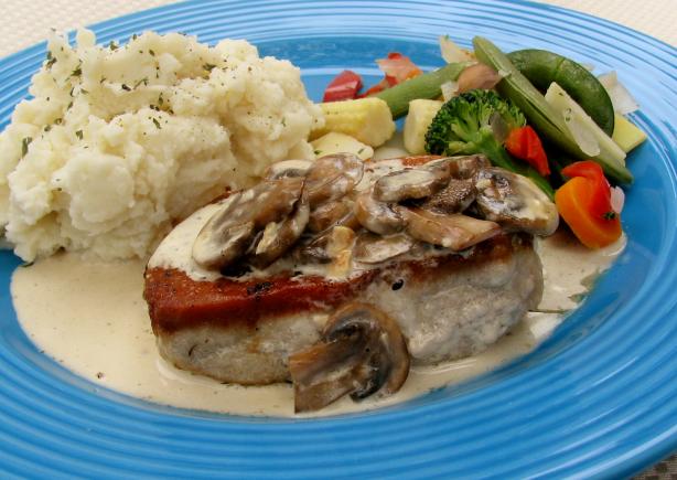 Pork Chops With Mushroom Cream Sauce - Low Carb. Photo by lazyme