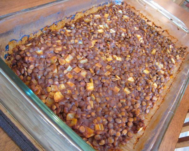 Barbecue Baked Lentils. Photo by yogiclarebear
