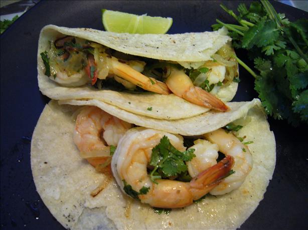 Garlicky Shrimp-Cilantro Tacos (Tacos De Camarones Al Mojo De Aj. Photo by cookiedog