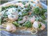 Spaghettini With Fiddleheads and Shrimp