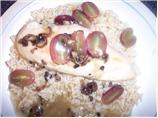 Chicken V&eacute;ronique With Brown Rice. Photo by Mims & Squims