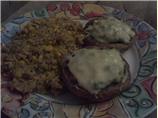 Baked Mushrooms With Spicy Rice and Corn