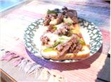 Philly Cheese Steaks With Apricot Sauce & Sour Cream