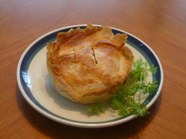 Kreatopita (Greek Meat Pie Using Phyllo Pastry). Photo by katii