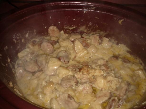 Stupid Easy Crock Pot / Slow Cooker Sausage & Potatoes. Photo by Chef Murdock